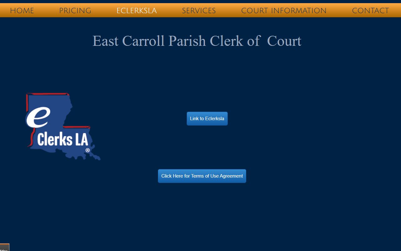 East Carroll Parish court records Clerk eClerksLA page