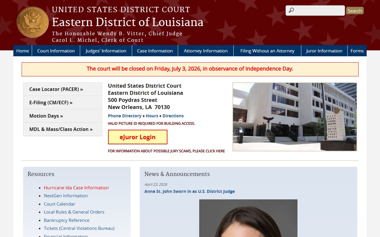 East Carroll Parish District Court federal district court comparison source