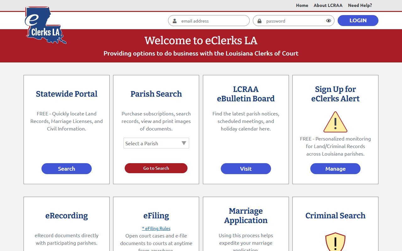 East Carroll Parish court records eClerksLA statewide clerk portal