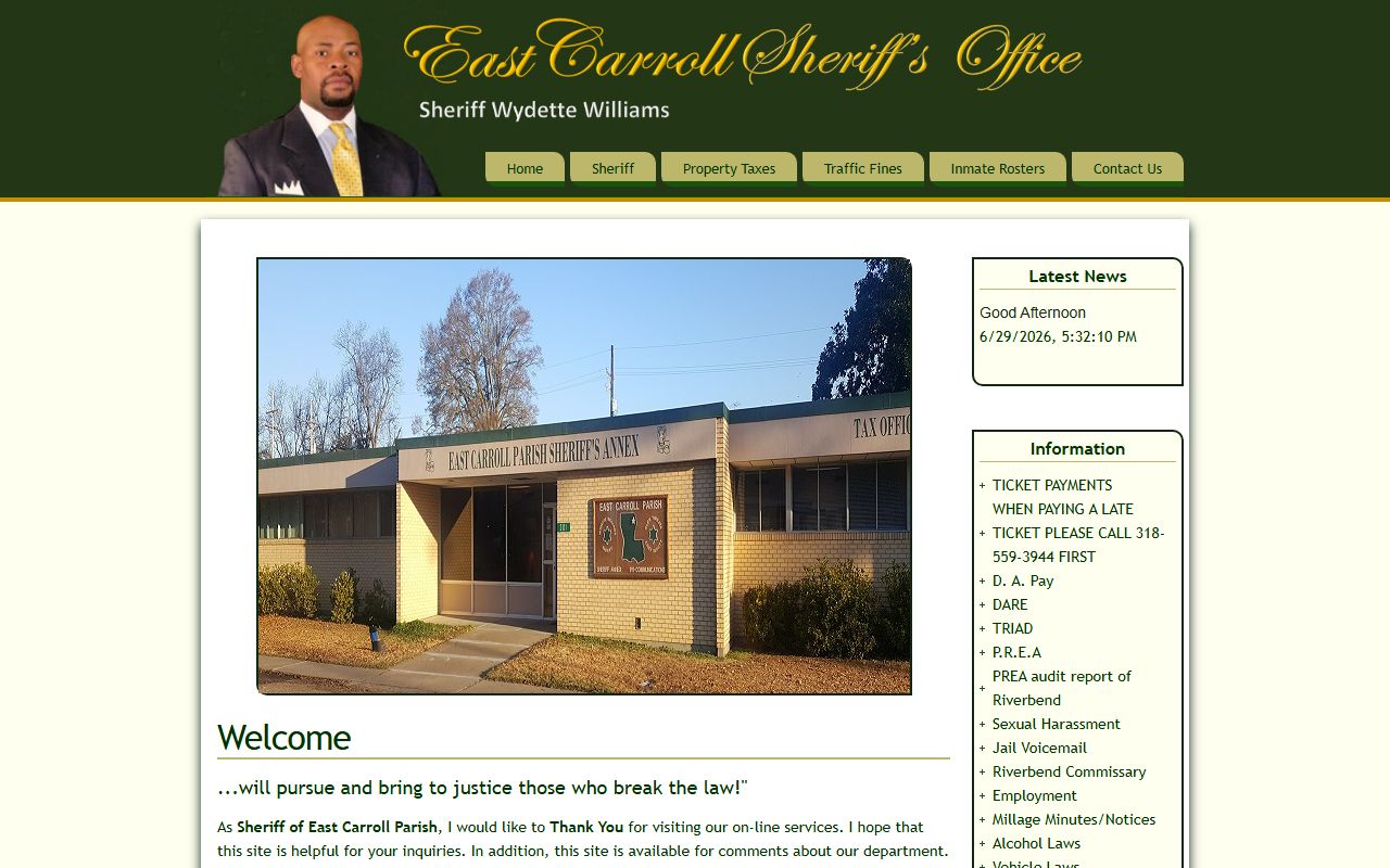 East Carroll Parish court records Sheriff's Office home page