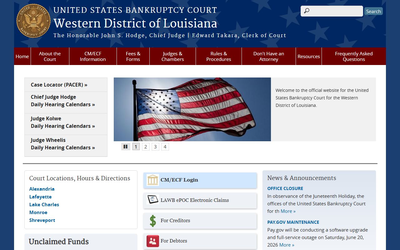 East Carroll Parish court records U.S. Bankruptcy Court Western District of Louisiana