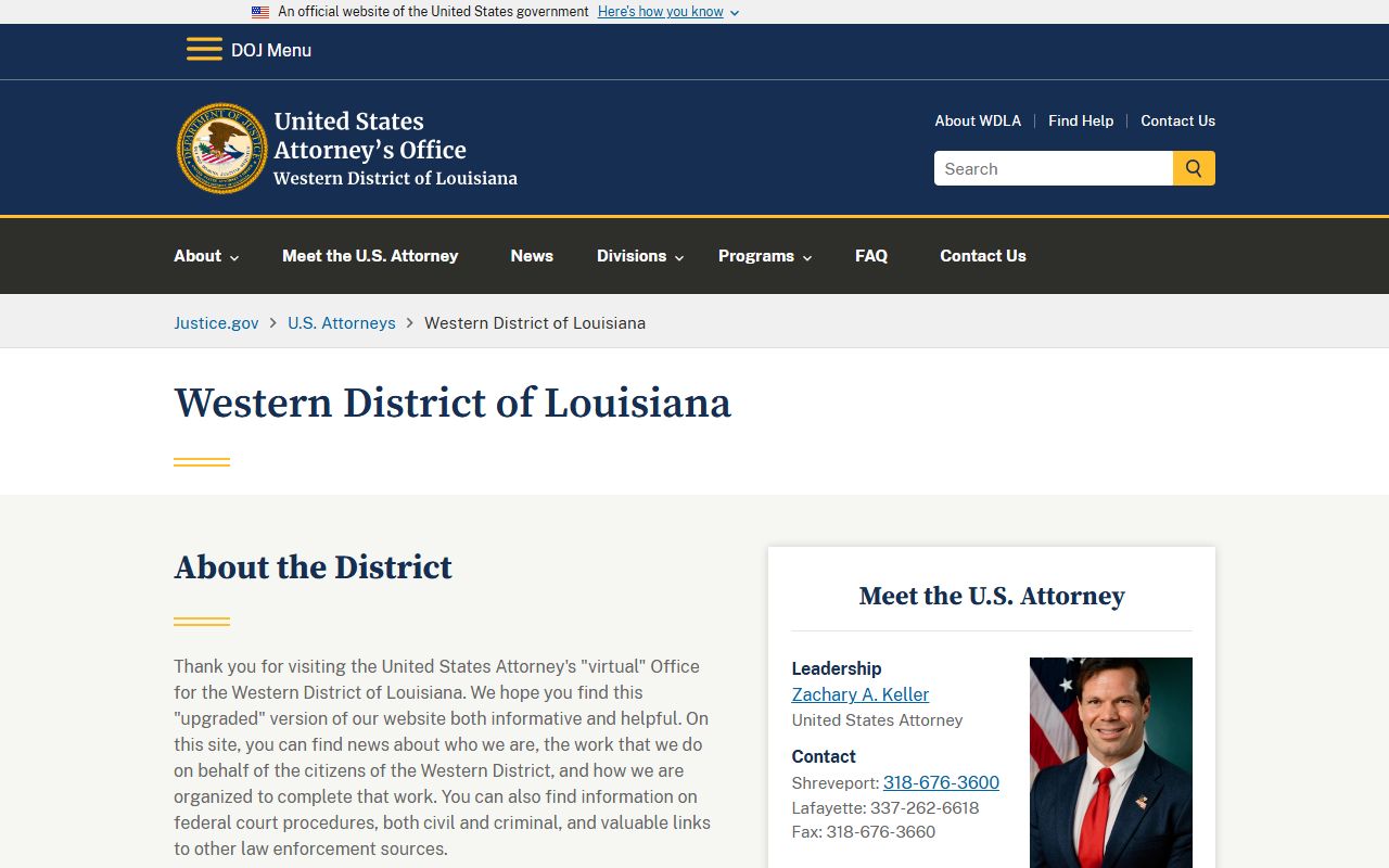 East Carroll Parish court records U.S. Attorney Western District of Louisiana